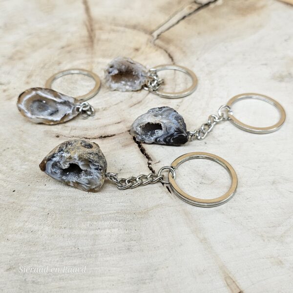 Mini Agaat Geode Sleutelhangers