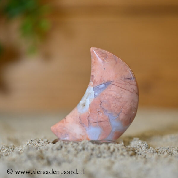 Cotton Candy Agaat Maan met Portaal (Roze Agaat) - Afbeelding 2